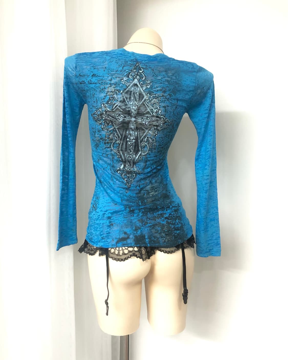 blue cubic cross point long sleeve 상품이미지2