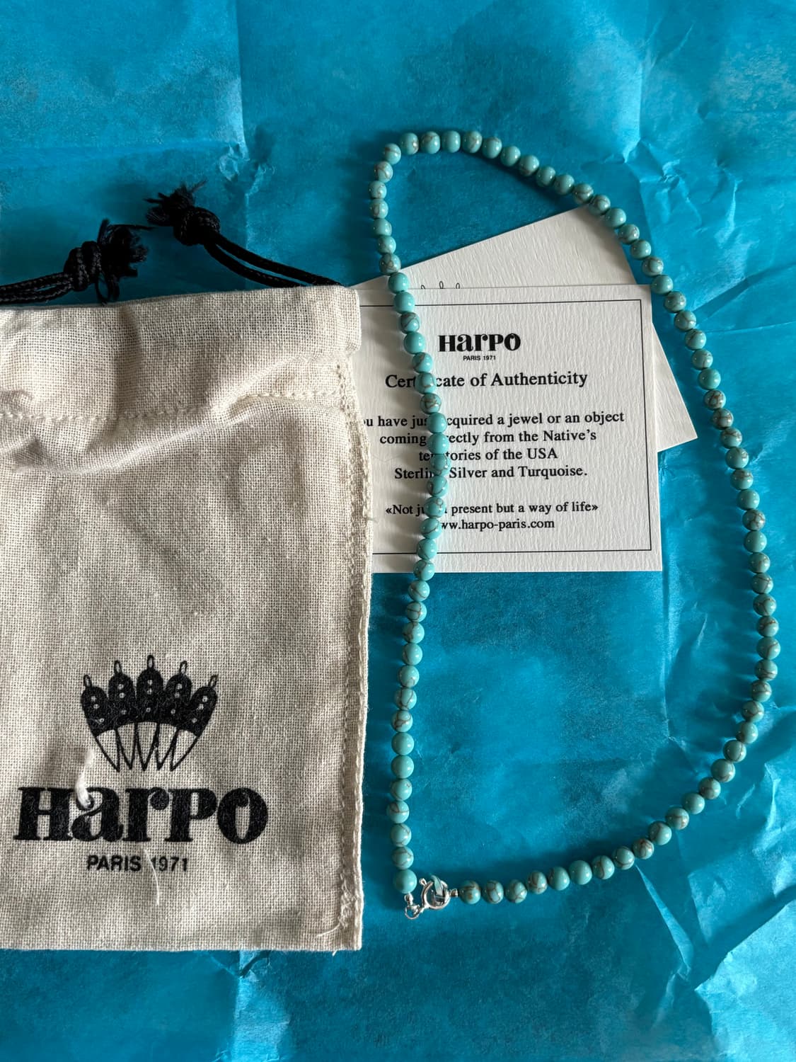 아르포파리 터키석 비즈목걸이 상품이미지1