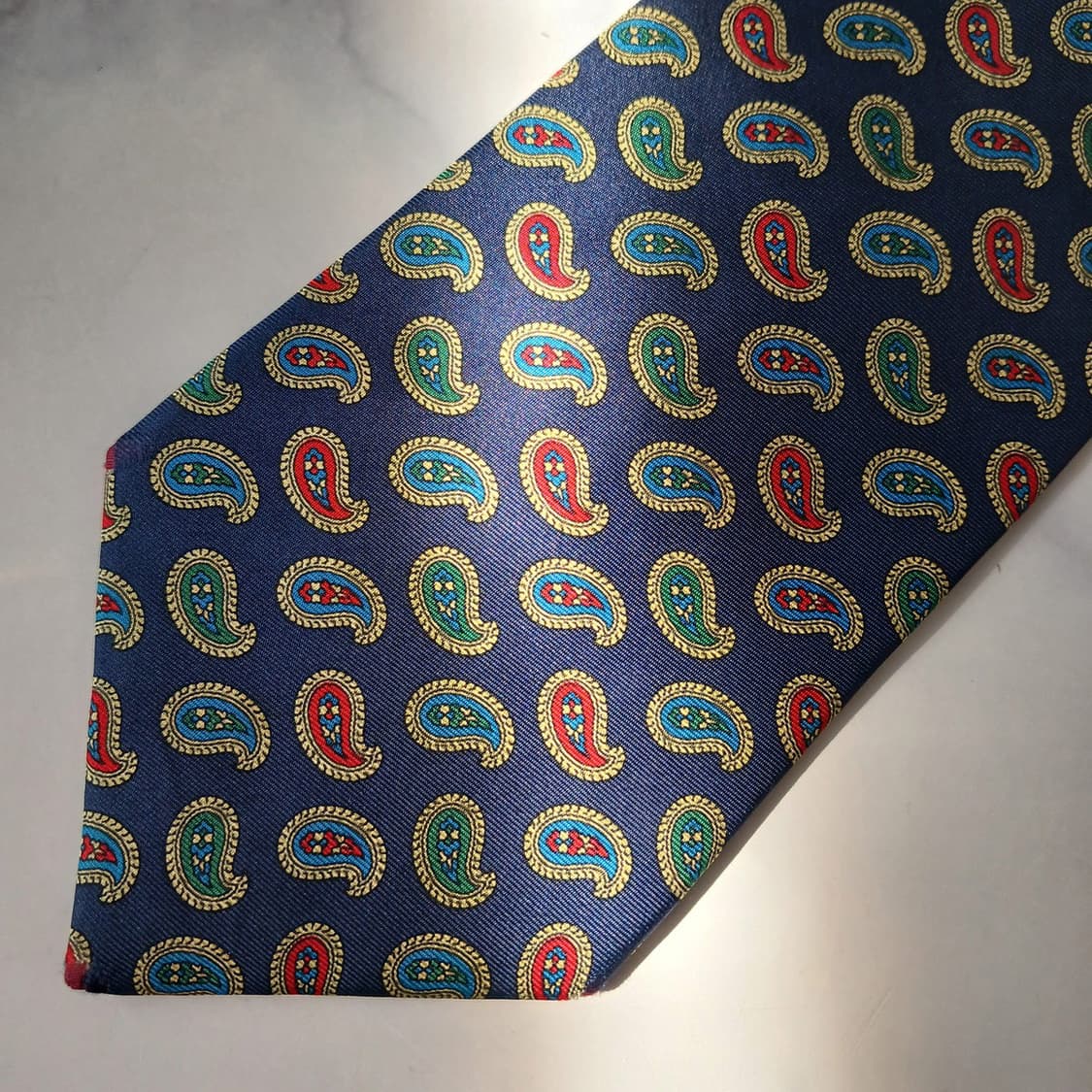 버버리 실크 네이비 페이즐리 넥타이 9.5cm A~B등급 E742 상품이미지6