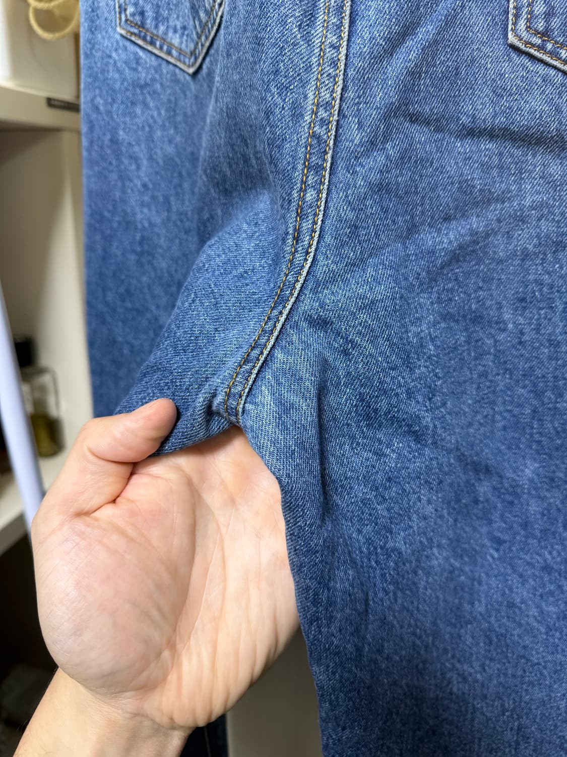 amomento-recycled cotton denim mid blue 상품이미지3