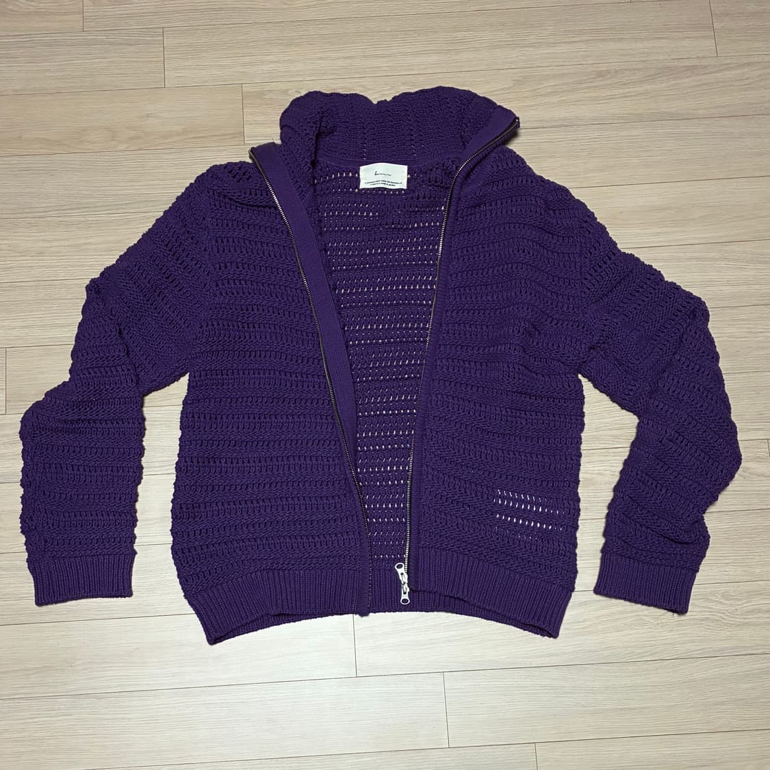 보라색 가디건 집업 보어 보워  상품이미지5