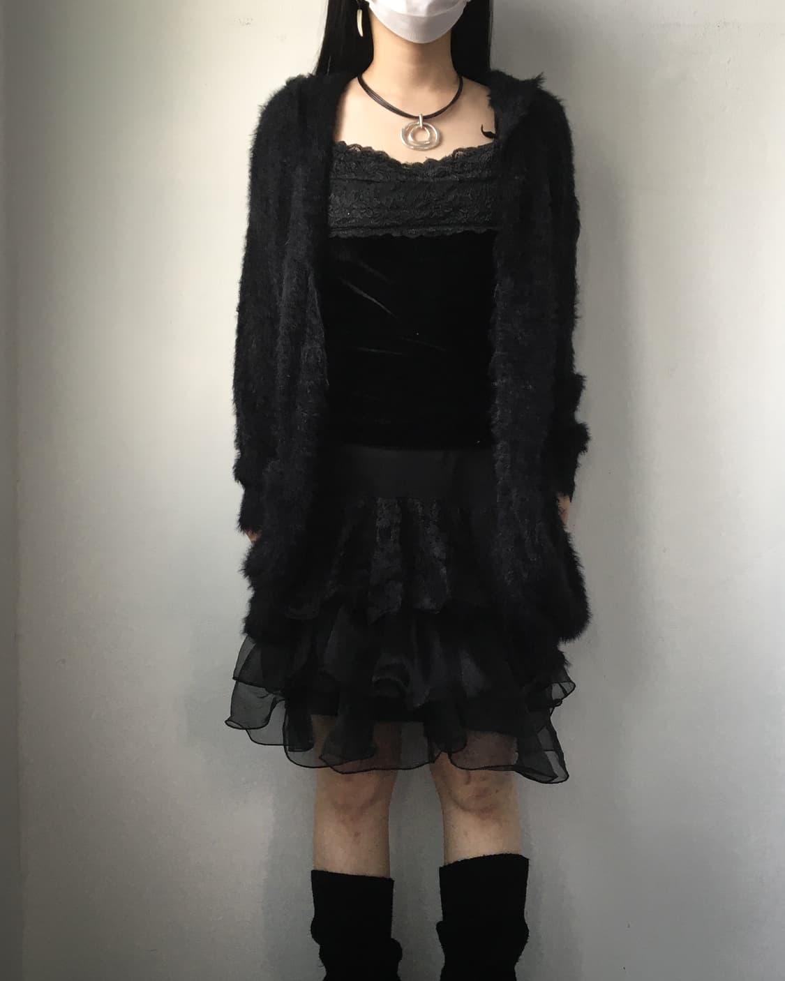 Lace point velvet sleeveless 상품이미지5