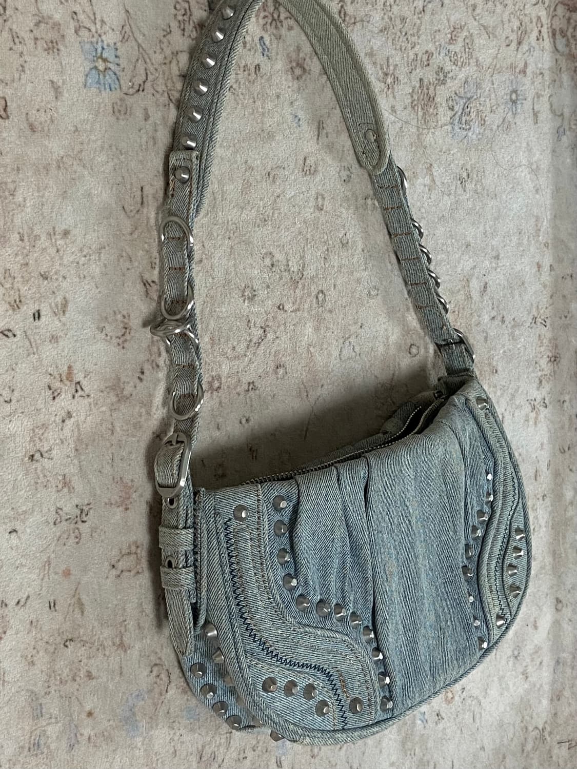 Zara stud denim bag 상품이미지3