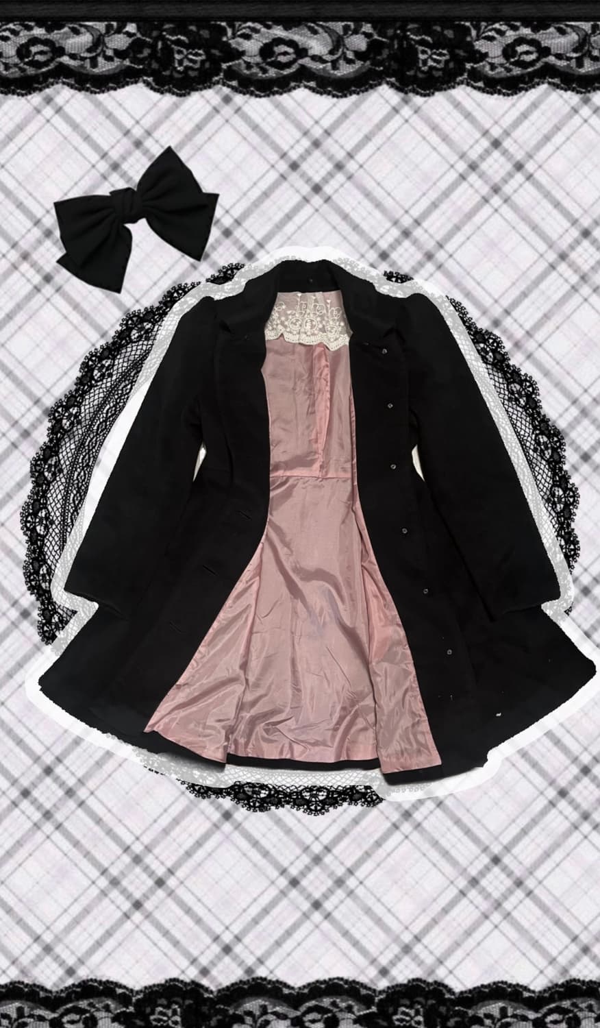 디어리깔 어스뮤직 블랙 플레어 코트 디어마이러브 리즈리사 디어리 히메갸루 상품이미지2