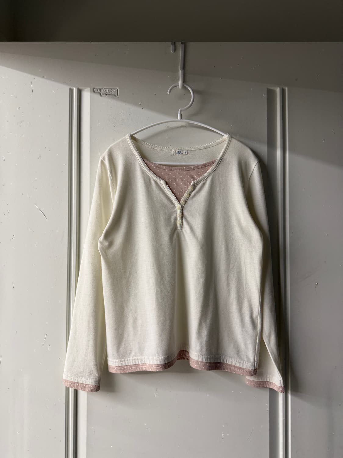 일본빈티지 핑크도트 레이어드 롱슬리브 상품이미지8