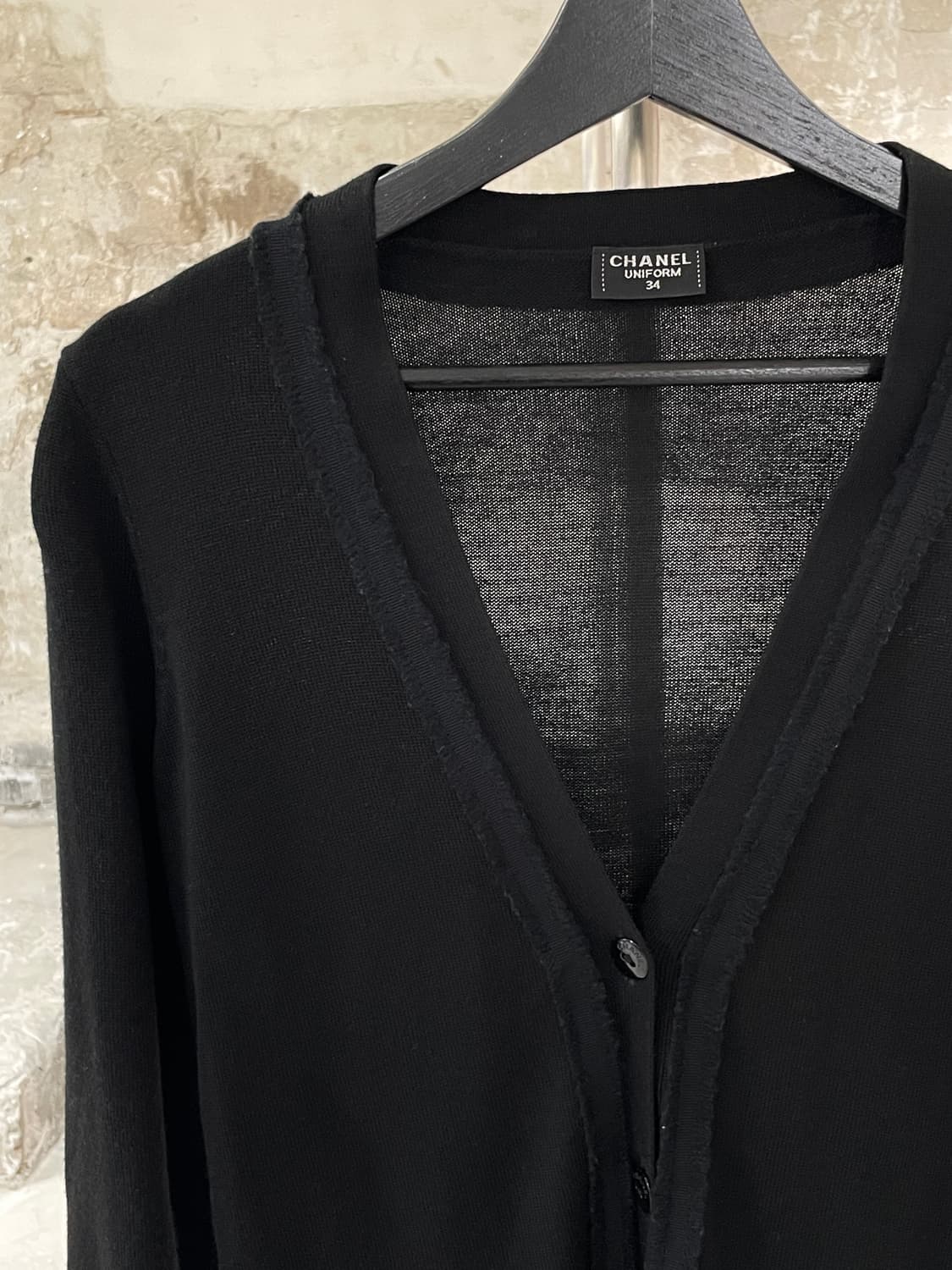 샤넬 유니폼 블랙 패널 울 아칼릭 가디건 상품이미지2