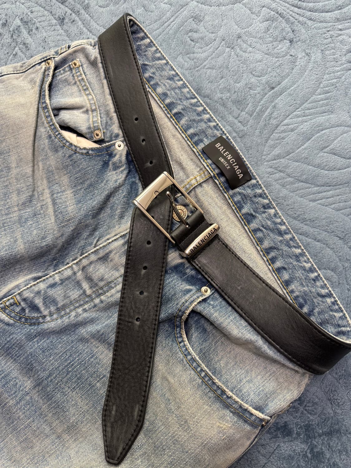 발렌시아가 인티그레이티드 벨트 데님 팬츠 L 상품이미지5