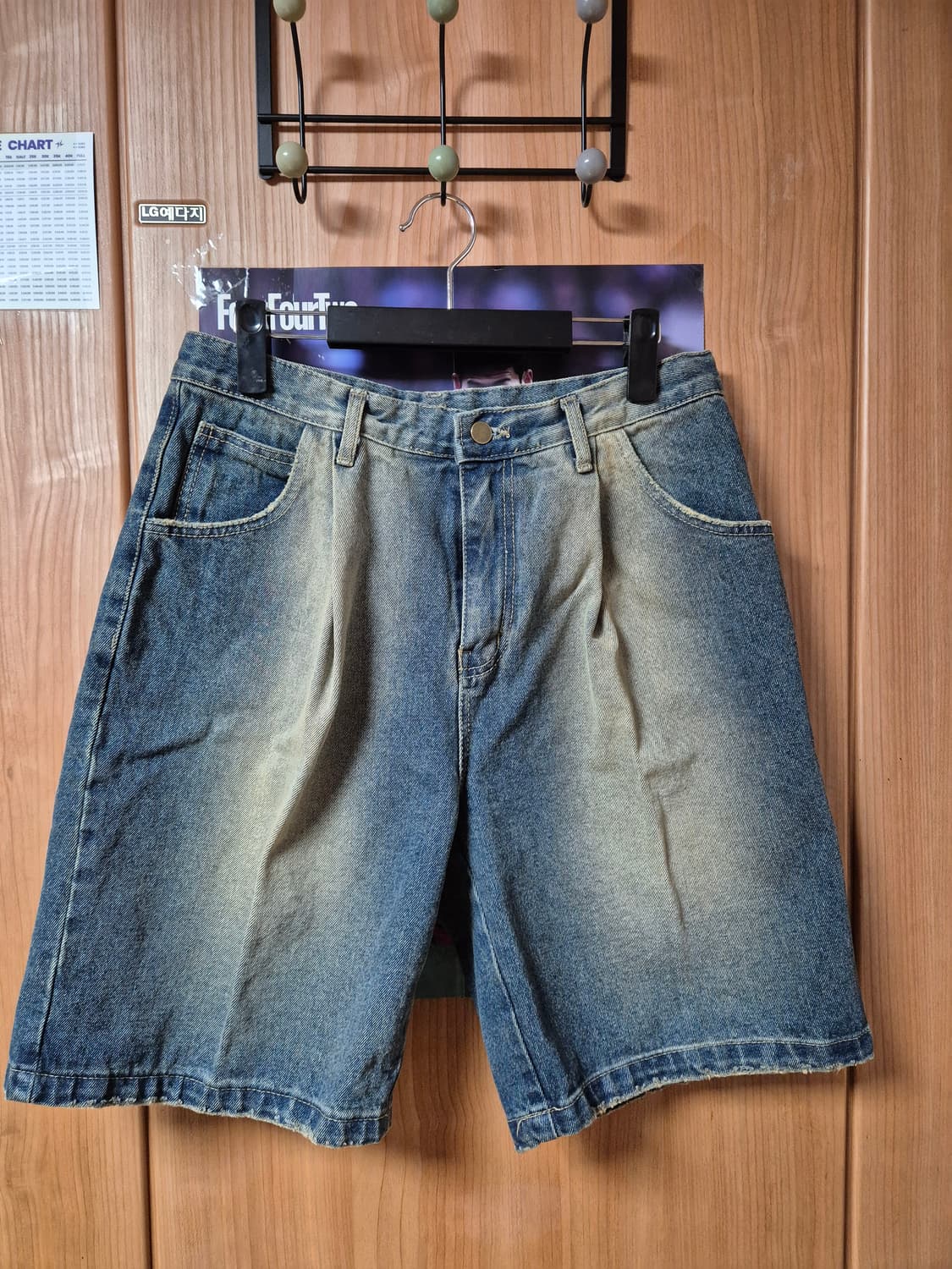 퍼스텝 딥워싱 원턱 하프팬츠 다크블루 32 상품이미지1