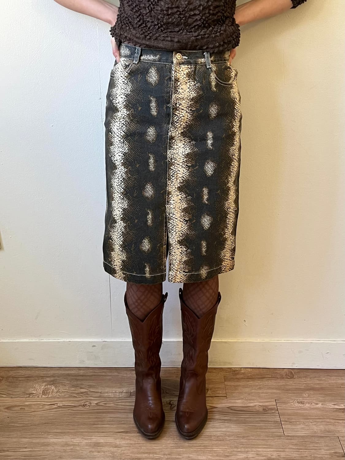 U--CASUAL 크로커다일 스커트 상품이미지5