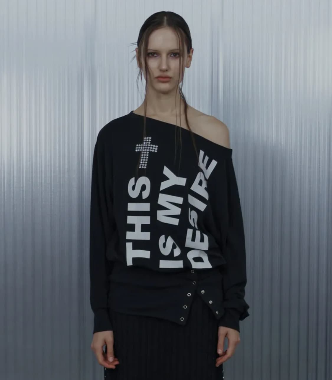 셋업이엑스이 BOLD LETTERING LOOSE TOP / BLACK 상품이미지1