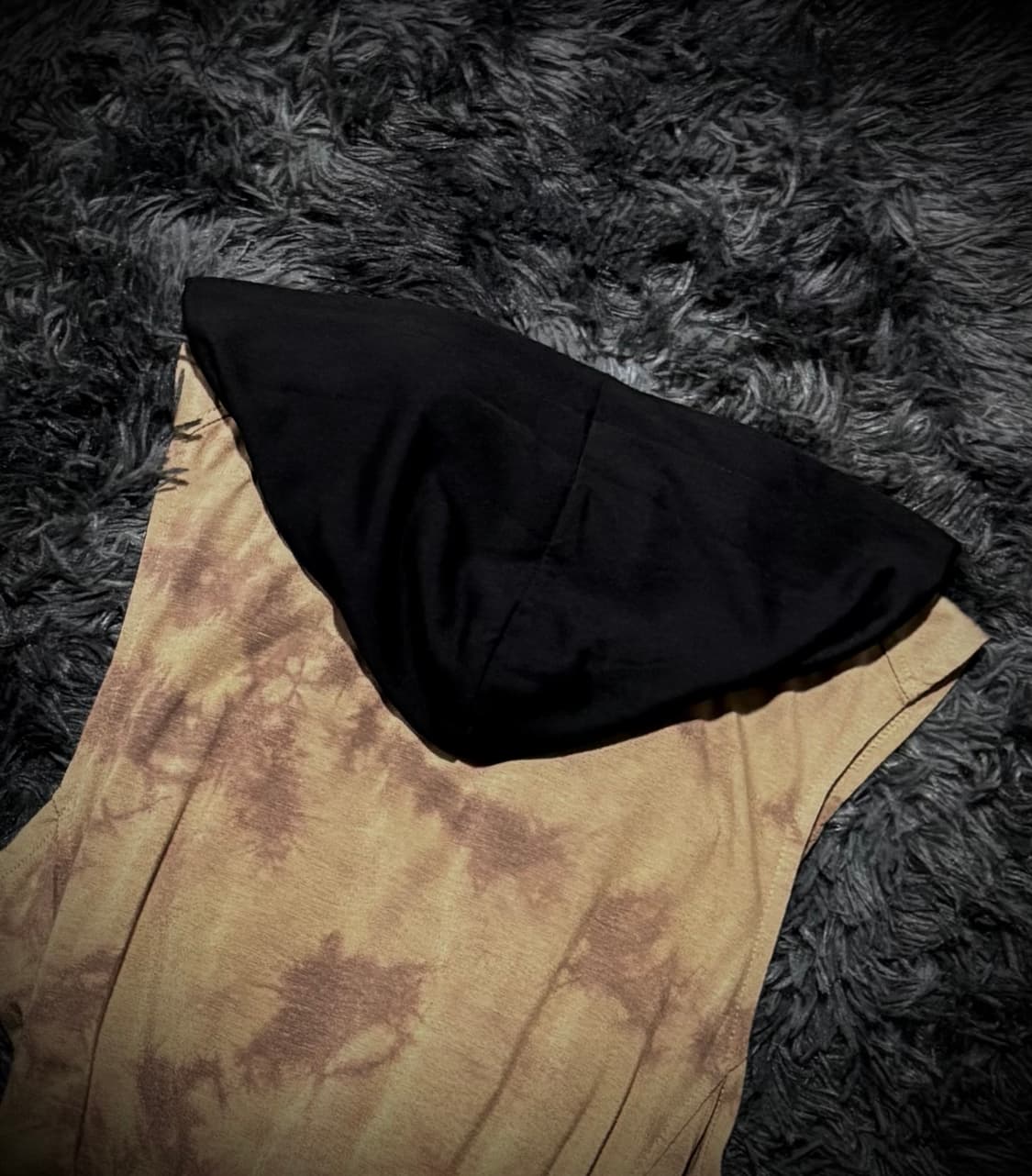 In The Attic 베이지 타이다이 워싱 바이커 후드 베스트 상품이미지7