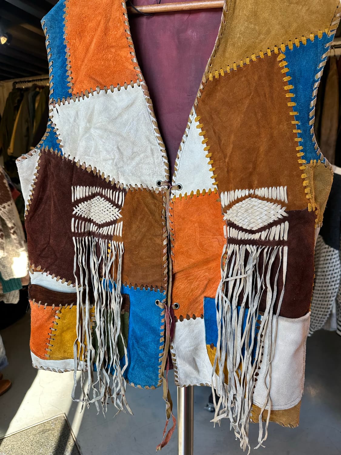 리얼 레더 헤비 스웨이드 웨스턴 프린지 베스트 상품이미지4