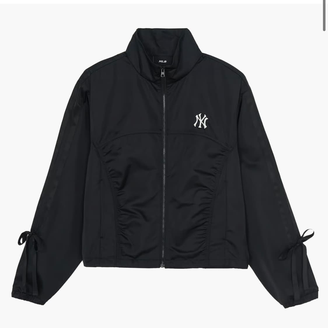MLB 새틴 크롭 리본 셔링 바람막이 상품이미지1