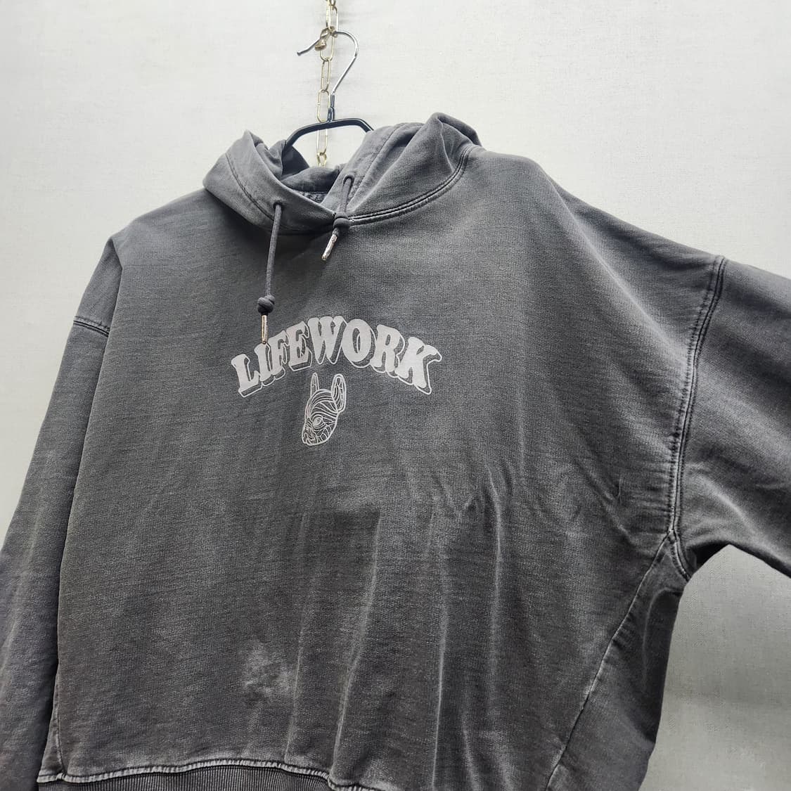 라이프워크 빅로고 프린팅 크롭 후드티 F(XL) 상품이미지3