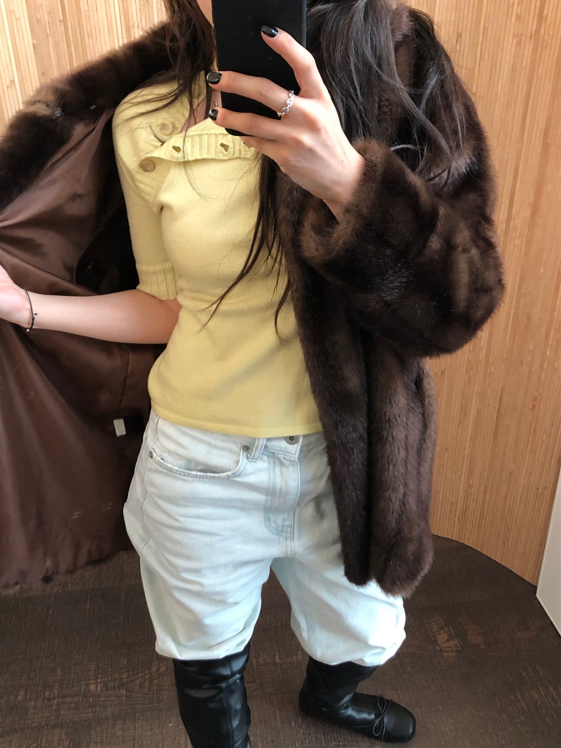 빈티지 브라운 퍼 코트(Fuax Fur) 상품이미지6