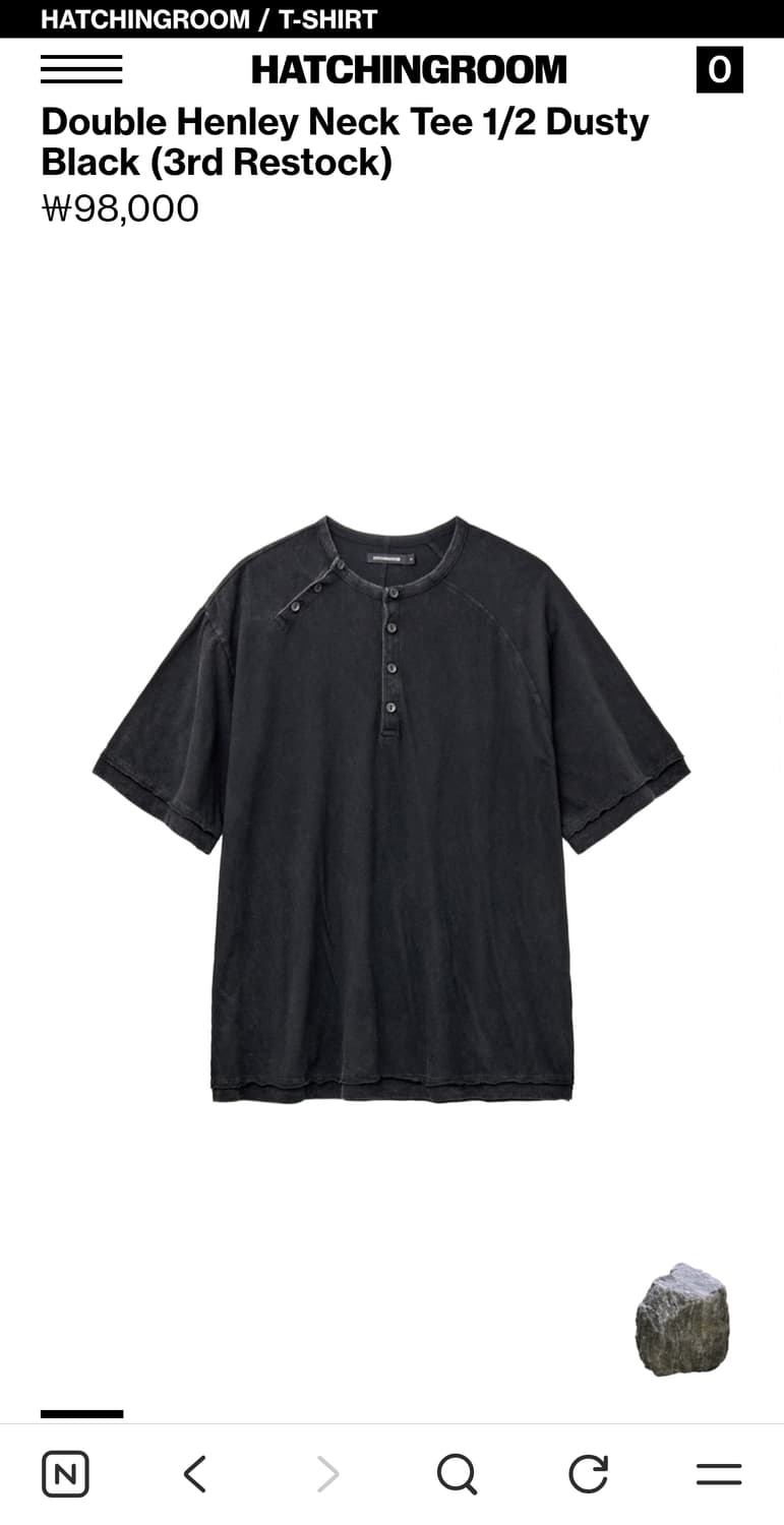 해칭룸 더블 헨리넥 더스티 블랙 상품이미지2