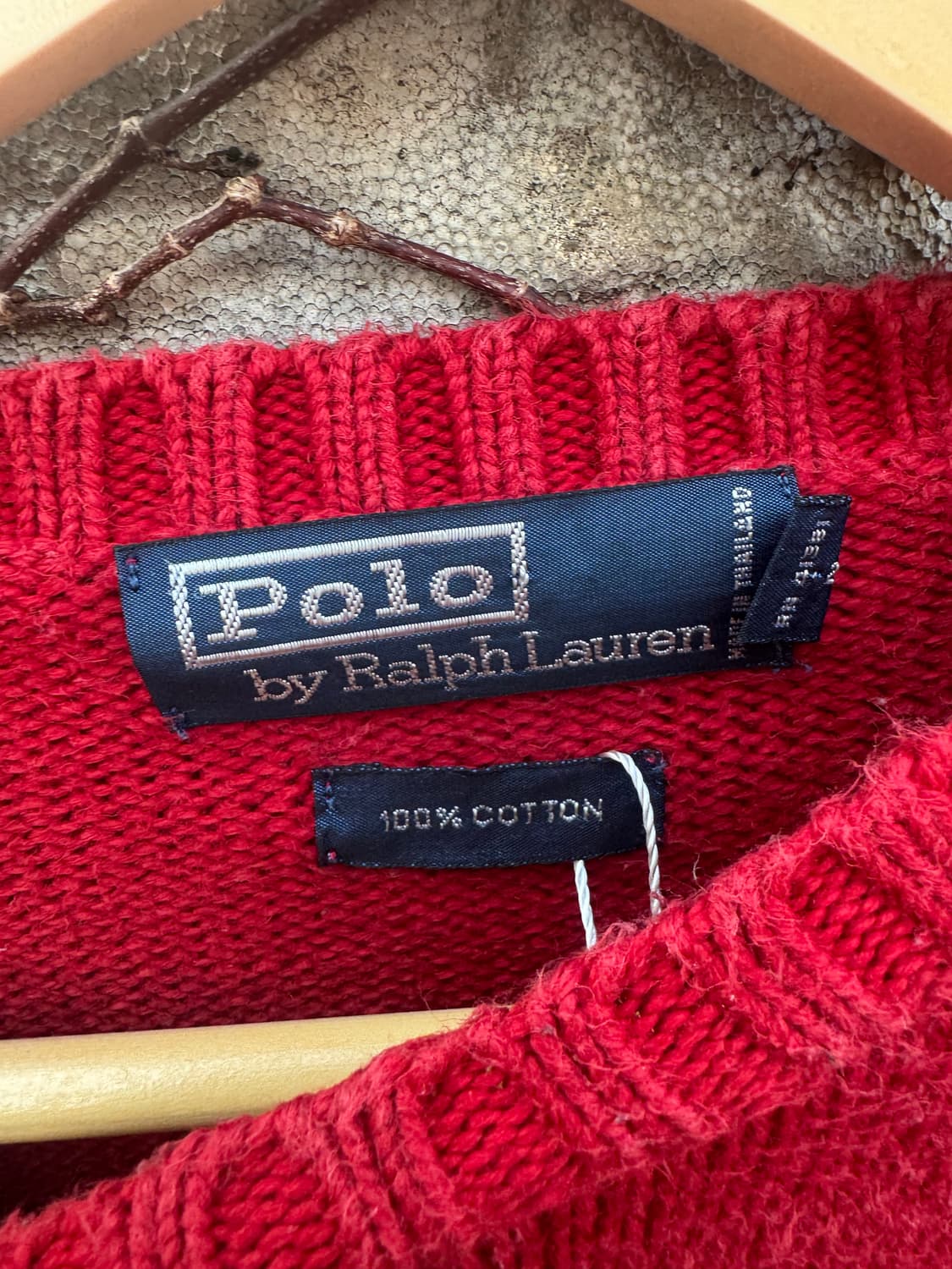 폴로 랄프로렌 빈티지 코튼 니트 레드 m 상품이미지5