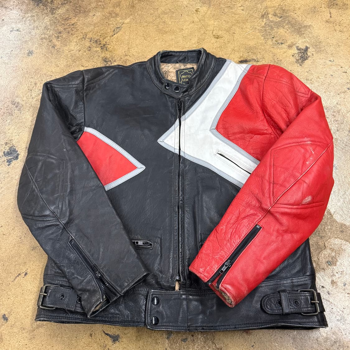 [정품] ECHT LEDER 빈티지 가죽 레이싱 자켓 b10 상품이미지2