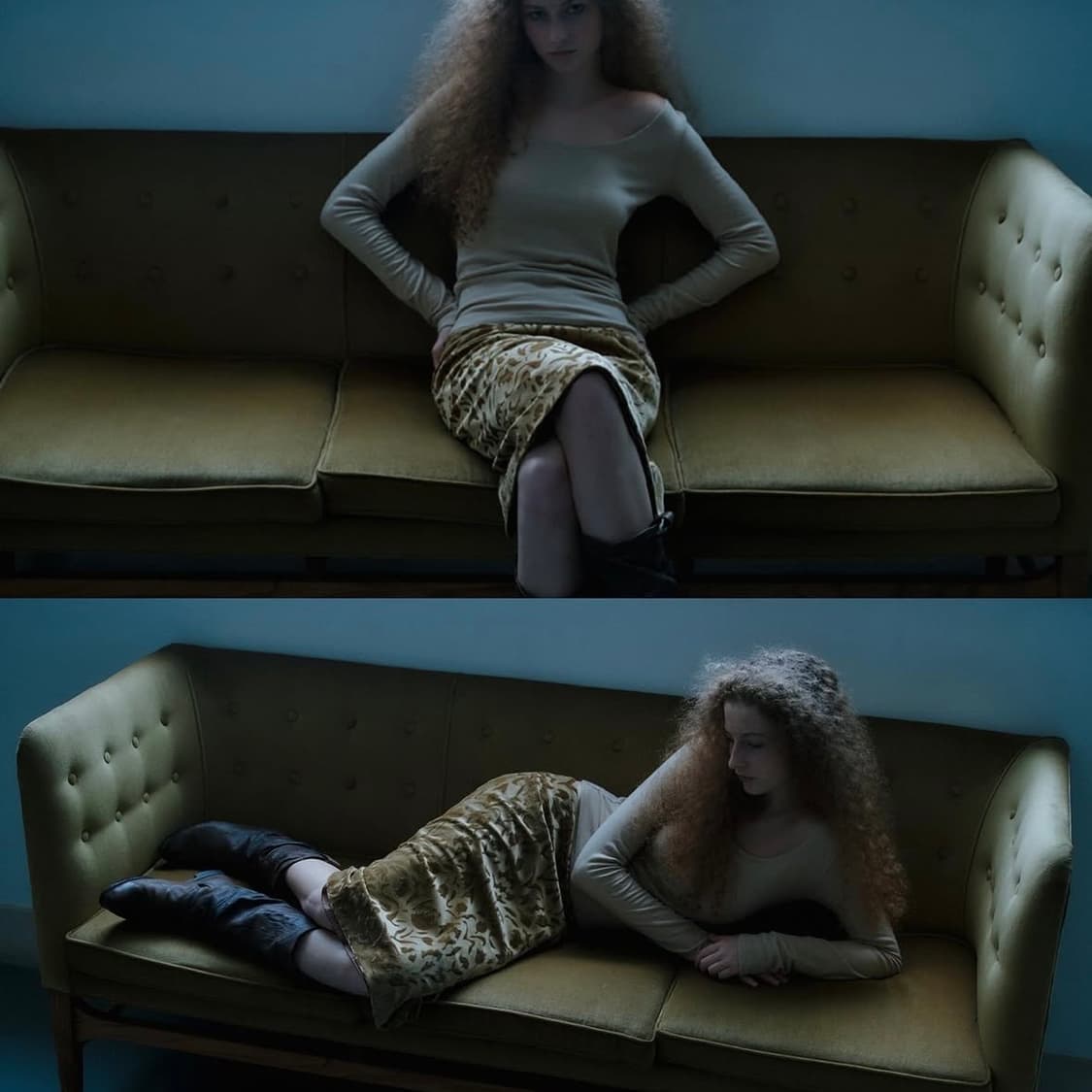 Jacquard skirt Beige 상품이미지3