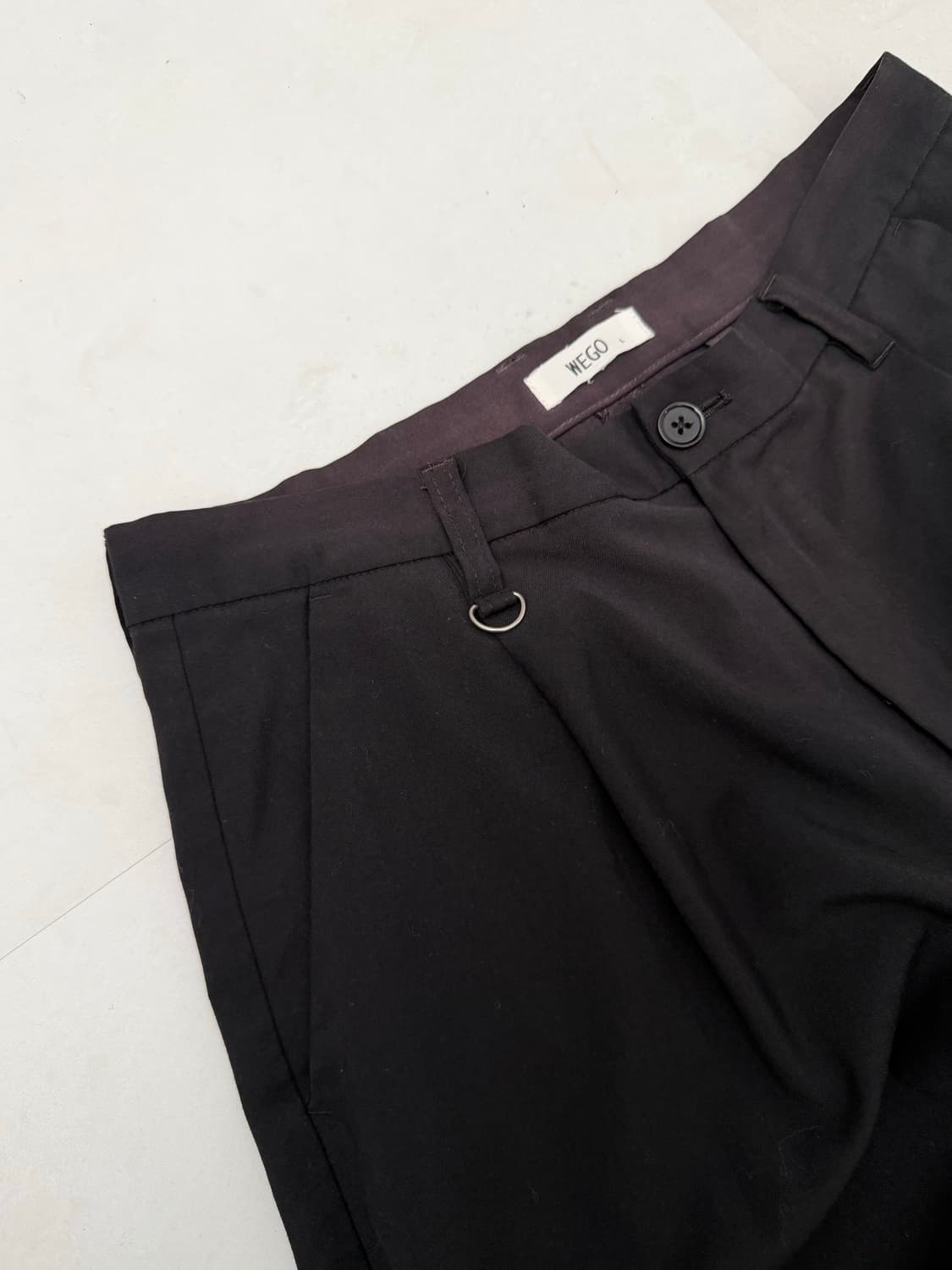 블랙 와이드 핀턱 슬랙스  상품이미지5