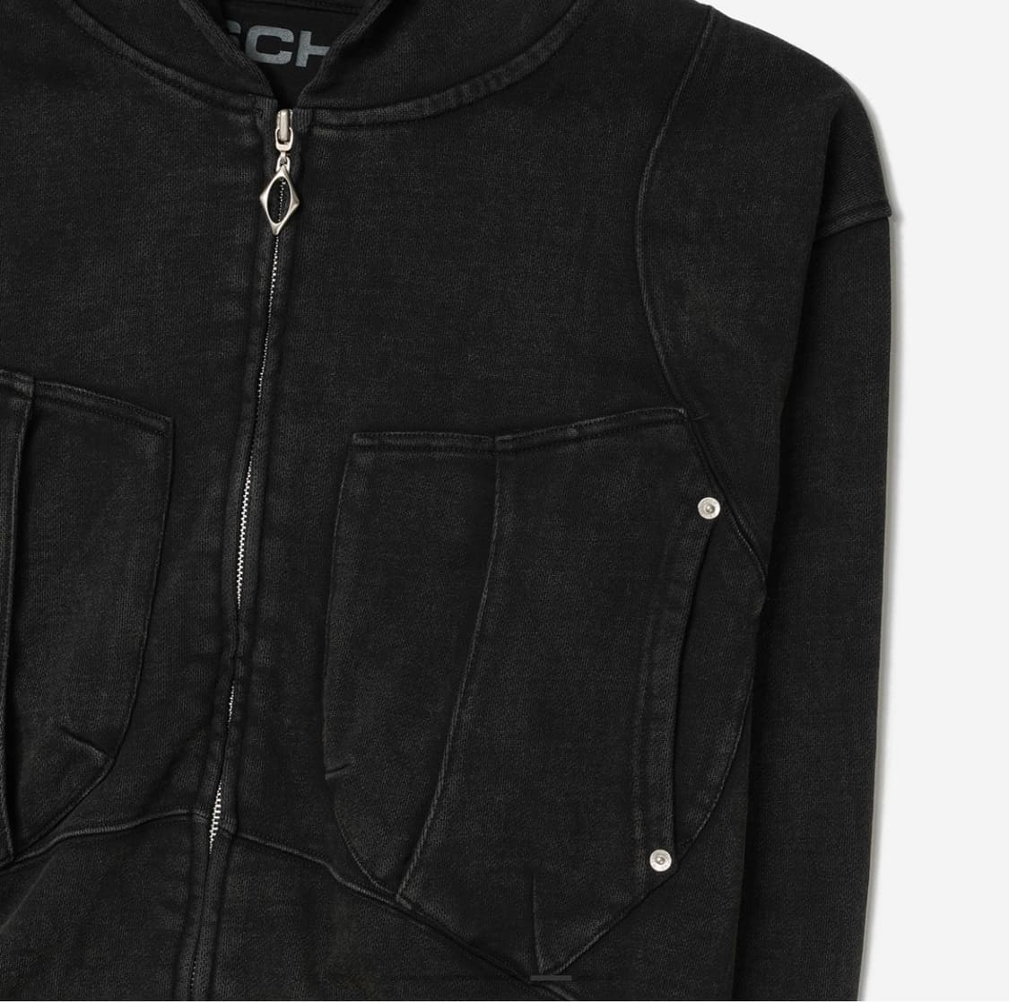 미스치프 빅 포켓 후드 워시드블랙 상품이미지3