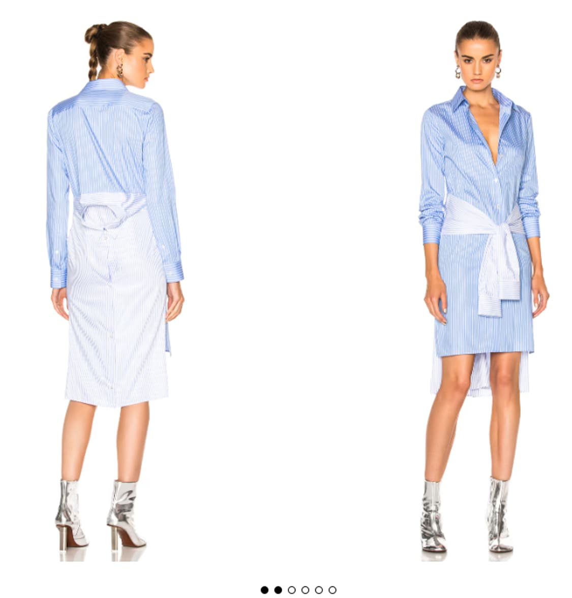 메종마르지엘라 스트라이프 셔츠 원피스 블루 38 상품이미지2