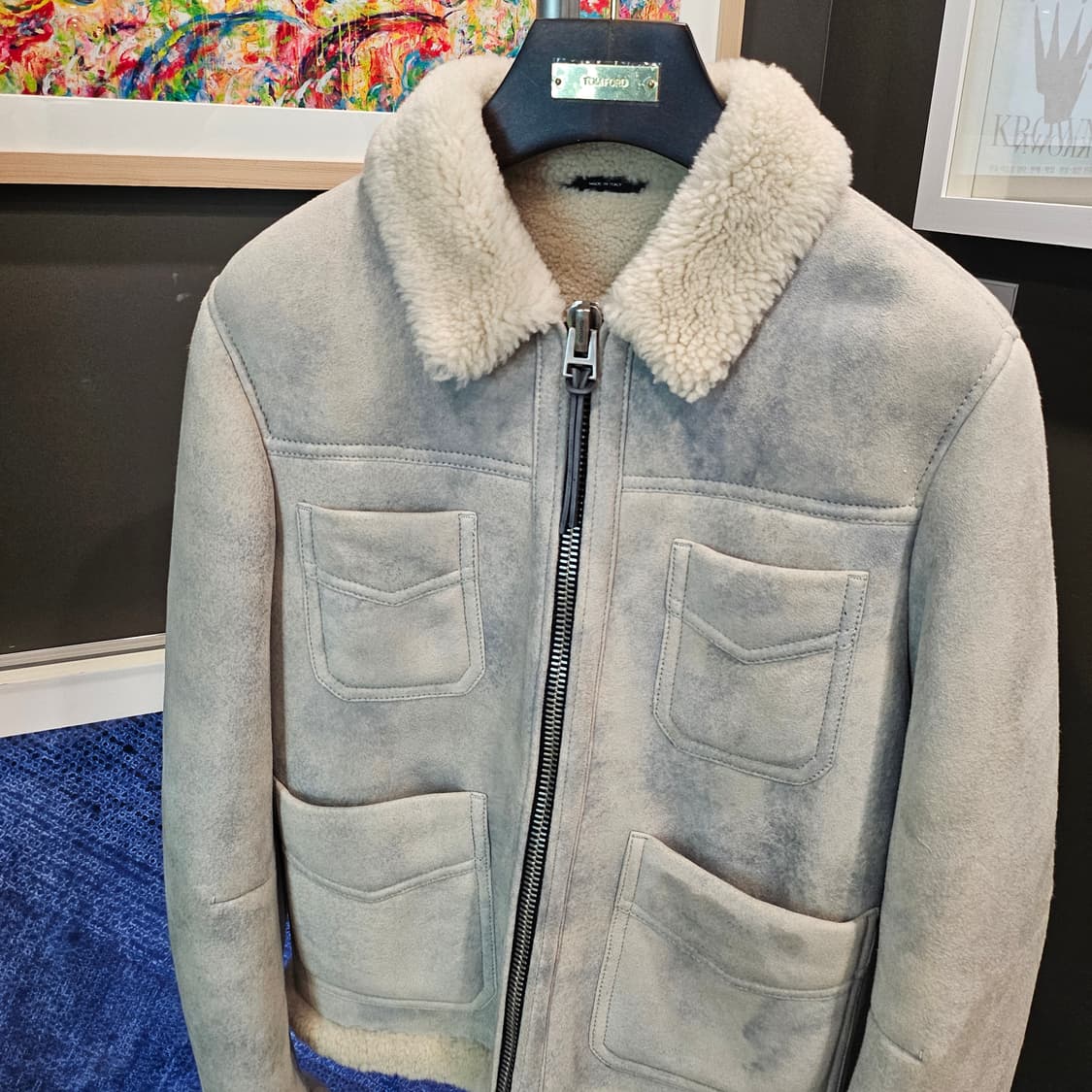 톰포드 캐시미어 스웨이드 4포켓 풀시어링 무스탕 자켓 상품이미지2