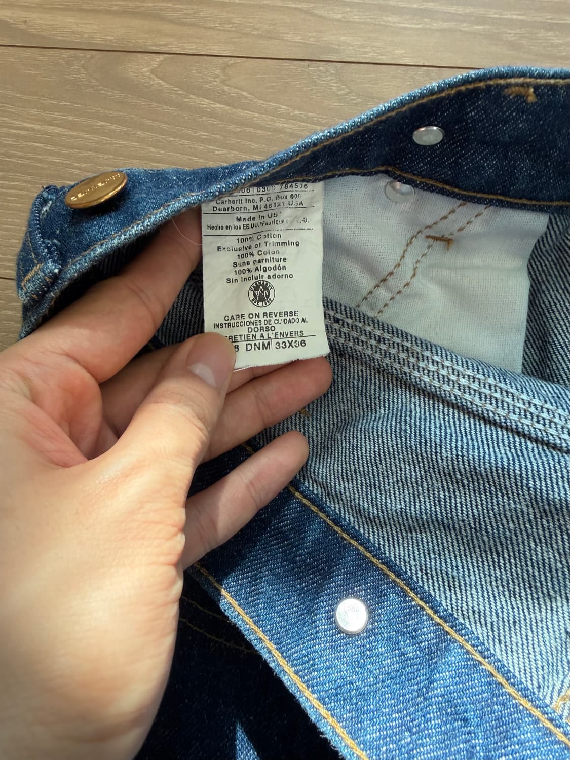 90s 칼하트 데님 b06 싱글니 워크팬츠 상품이미지8
