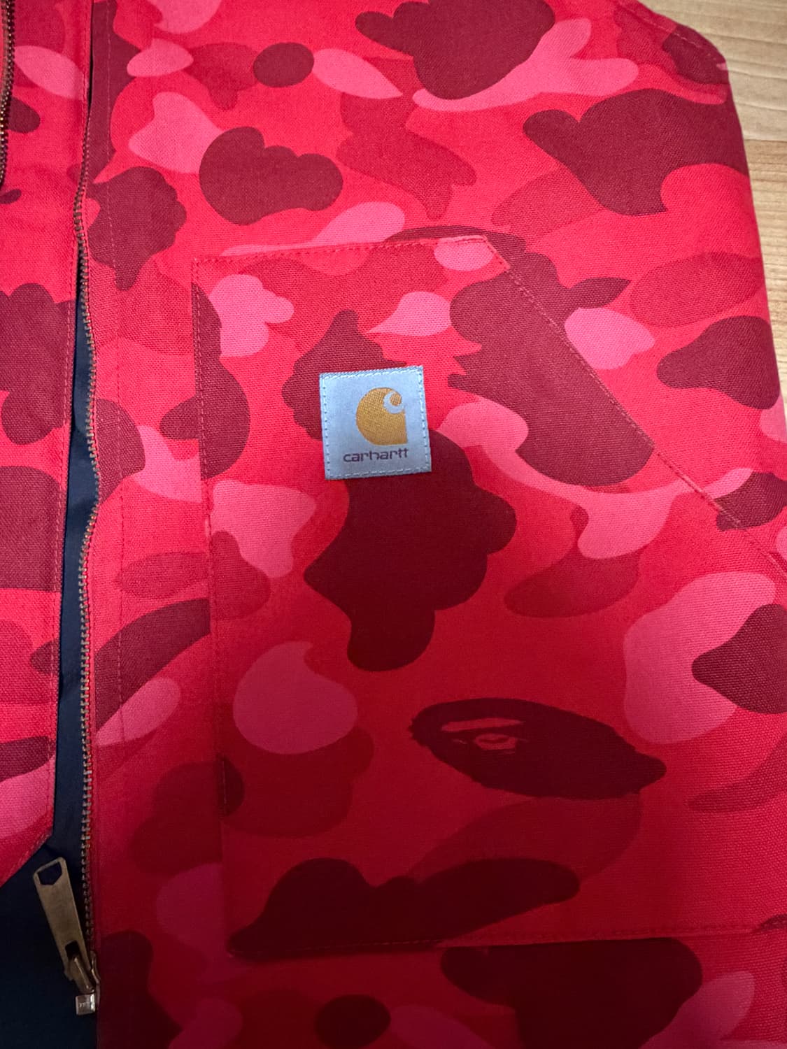 BAPE × Carhartt 레드 카모 베스트 (아카이브) 상품이미지3