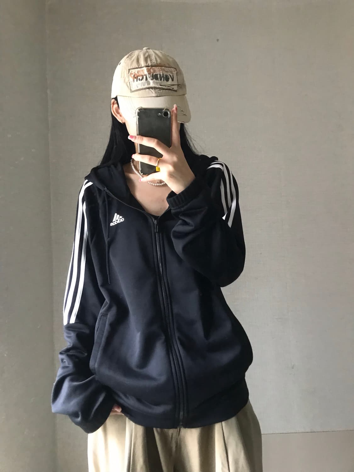 아디다스 블랙 후드집업 상품이미지3