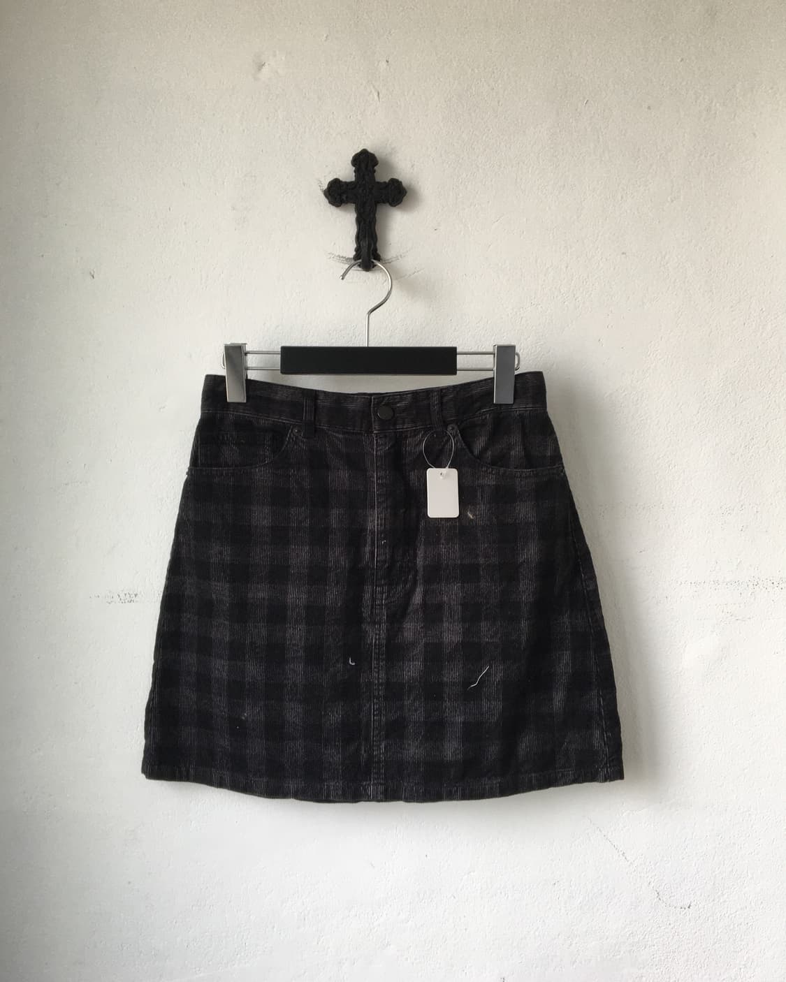 Check pattern corduroy skirt 상품이미지1