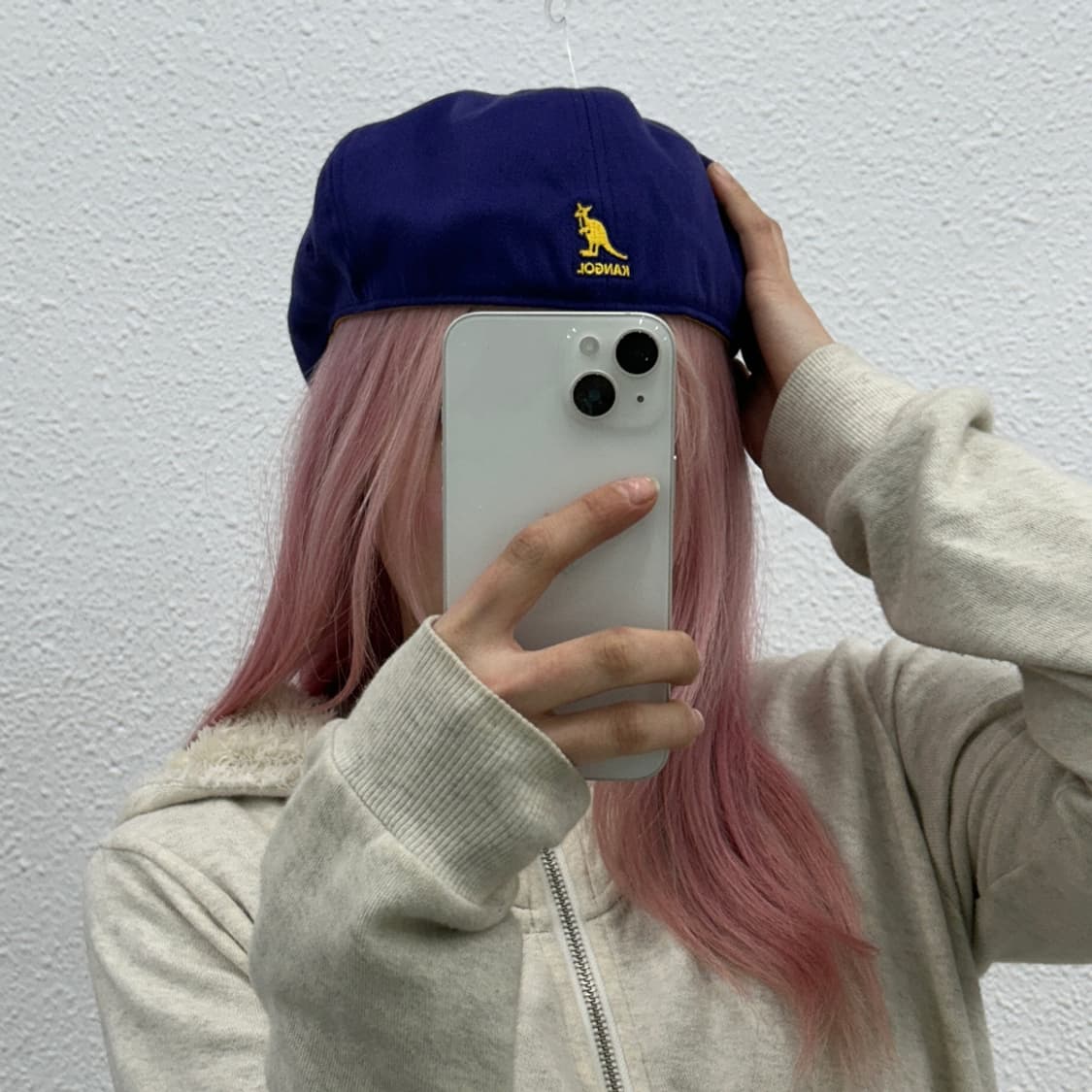 캉골 머스타드 배색 퍼플 헌팅캡 상품이미지4