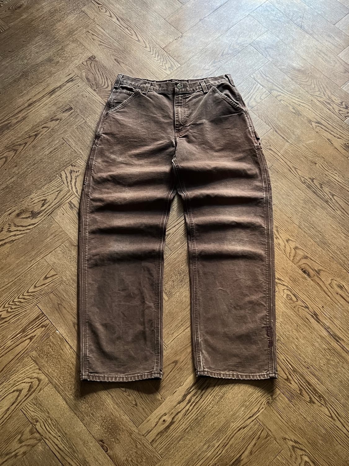 [33]칼하트 USA 다크브라운 싱글니 카펜터 워크팬츠 상품이미지2