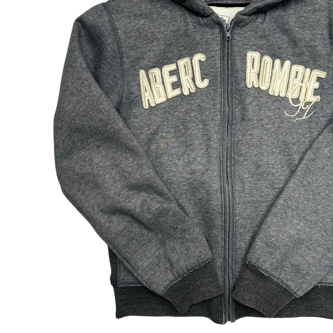 아베크롬비 y2k 빈티지 그레이 울프죠 후드집업 XL 상품이미지3