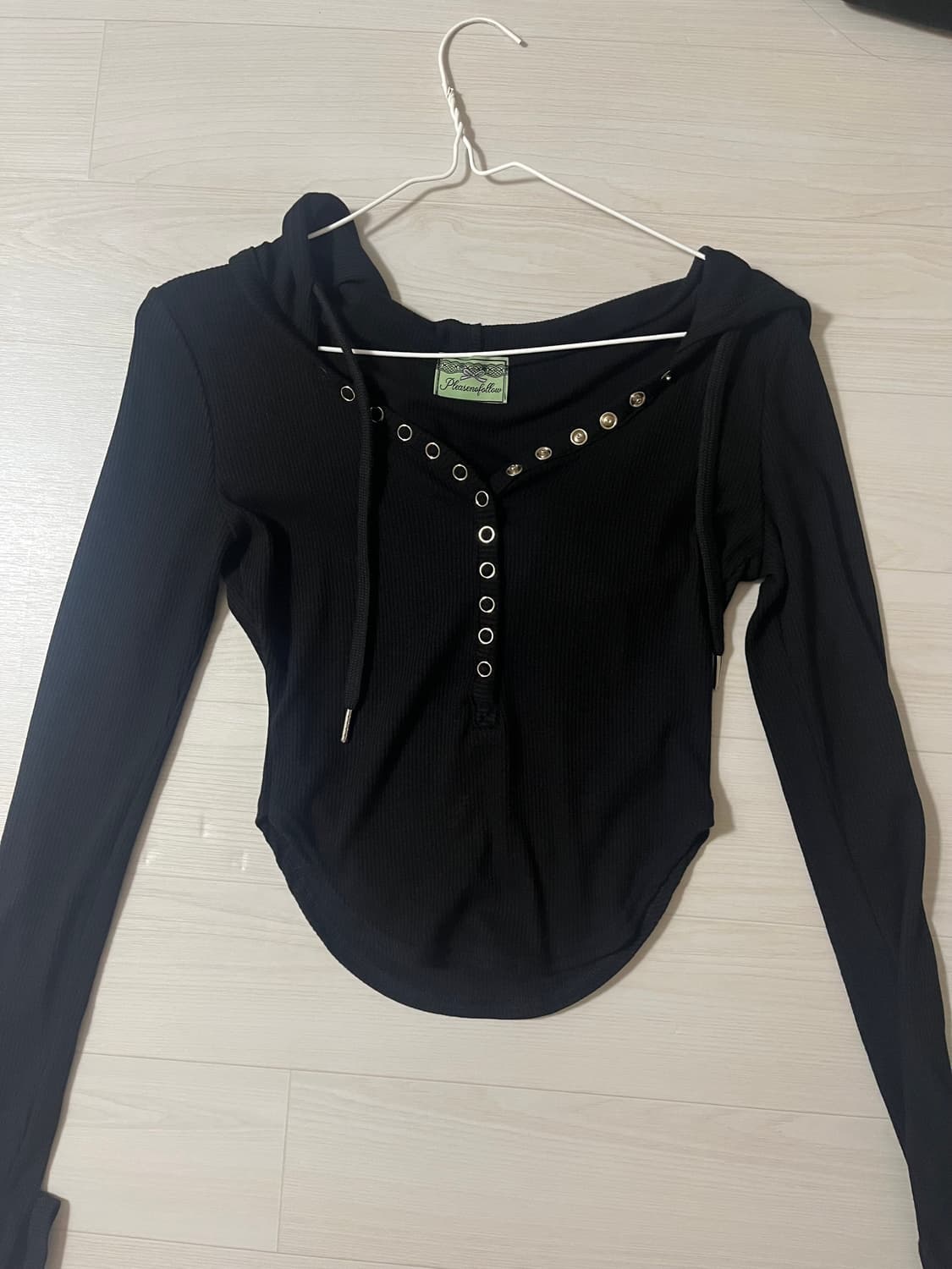 플리즈노팔로우 조이 리브드 스냅 후드 탑 상품이미지3