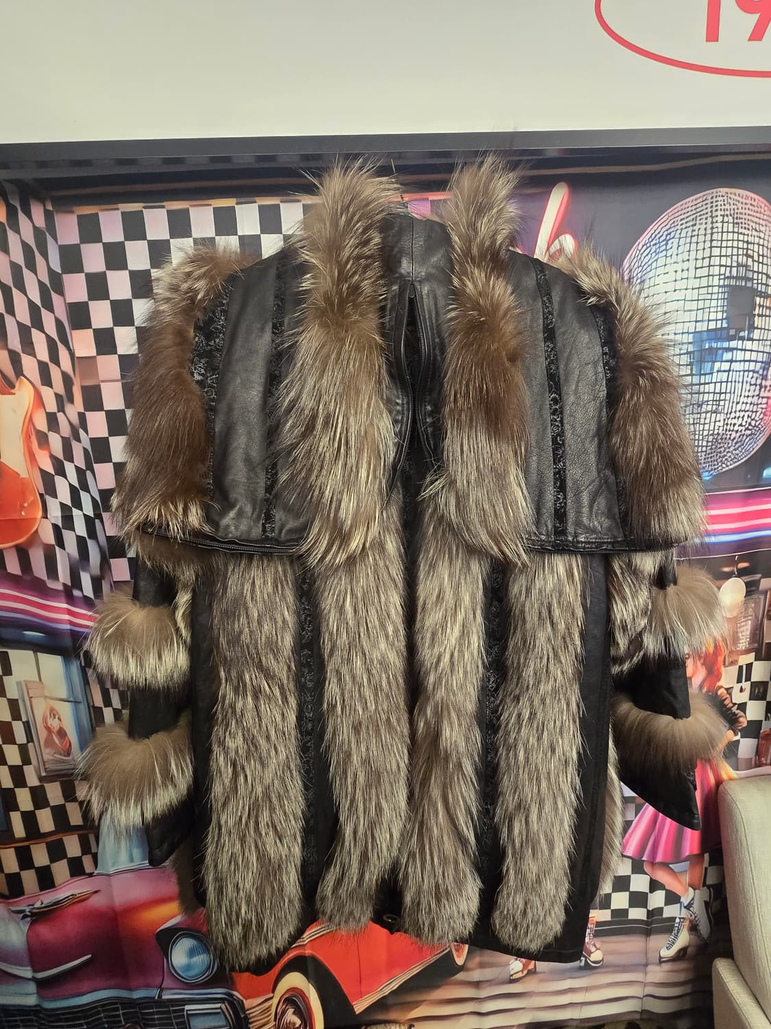 TP. DOTHILLEN 시카폭스 퍼 후드 가죽코트 상품이미지3