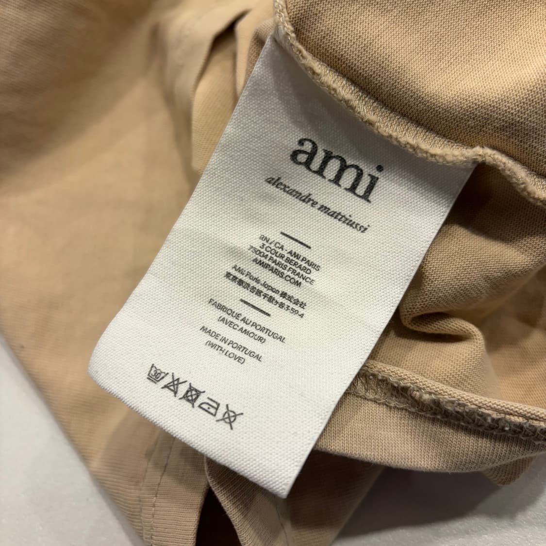 [S] 아미 스몰 하트 반팔 티셔츠 베이지 C429 상품이미지6