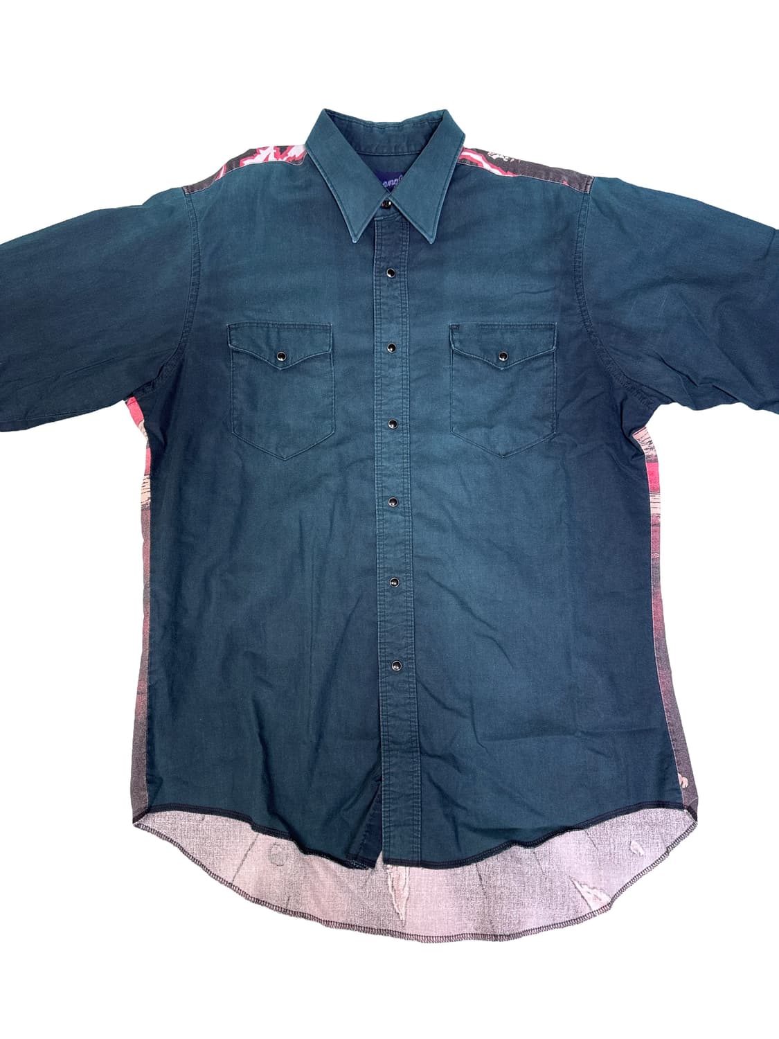 빈티지 90s 랭글러 Wrangler 롱혼 웨스턴 셔츠 그린 XL 상품이미지3