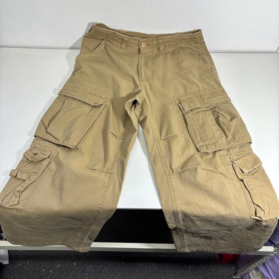 M VTG 베이지 와이드 멀티포켓 카고팬츠 상품이미지2