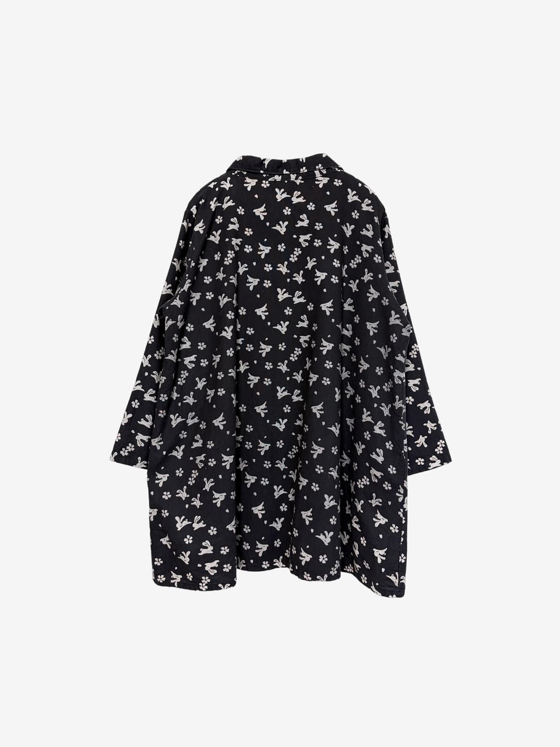 Rabbit Pattern Midi Coat - Brown 상품이미지7