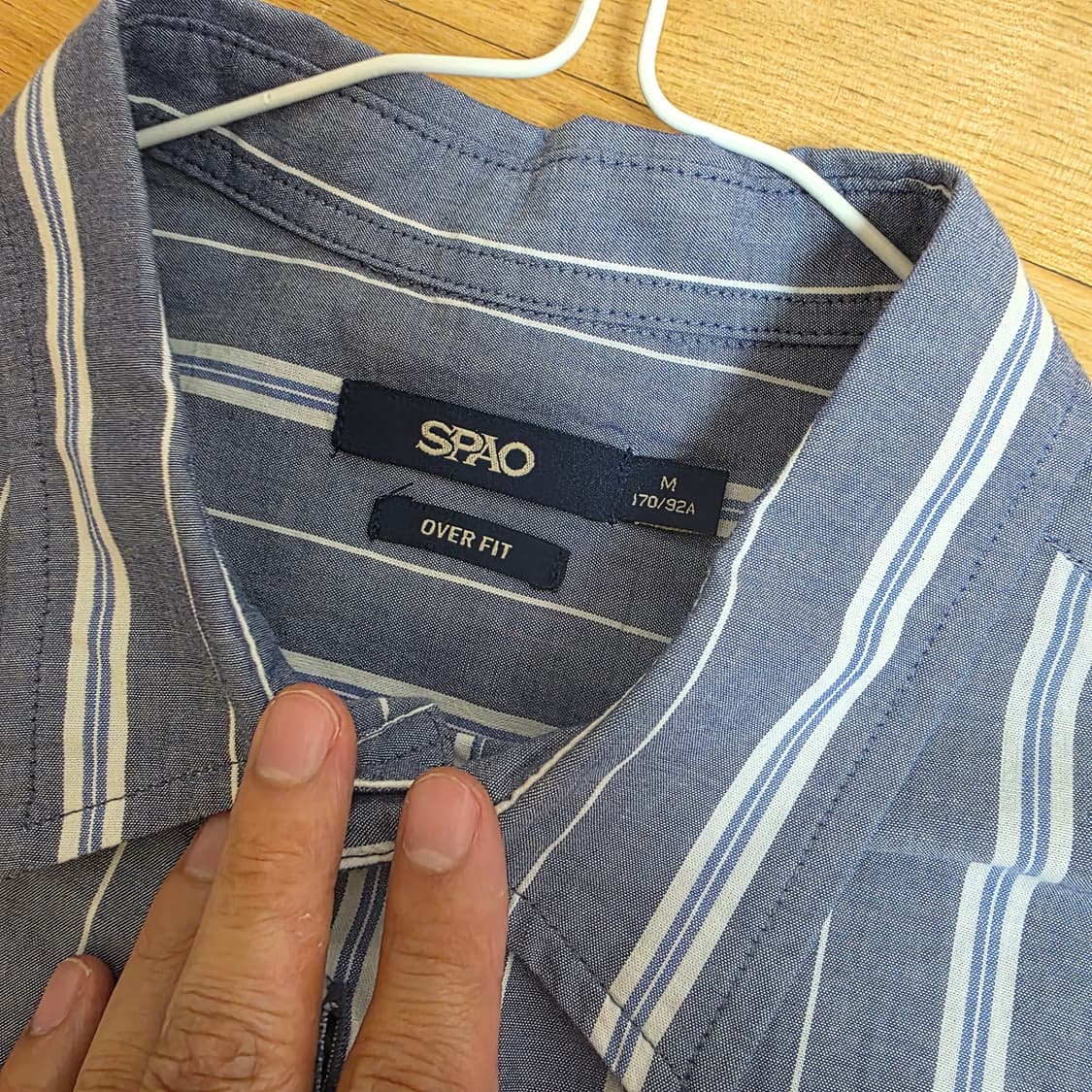 (새옷) 스파오 3만원 짜리 오버핏 셔츠 95 SPAO 스트라이프 셔츠  상품이미지3