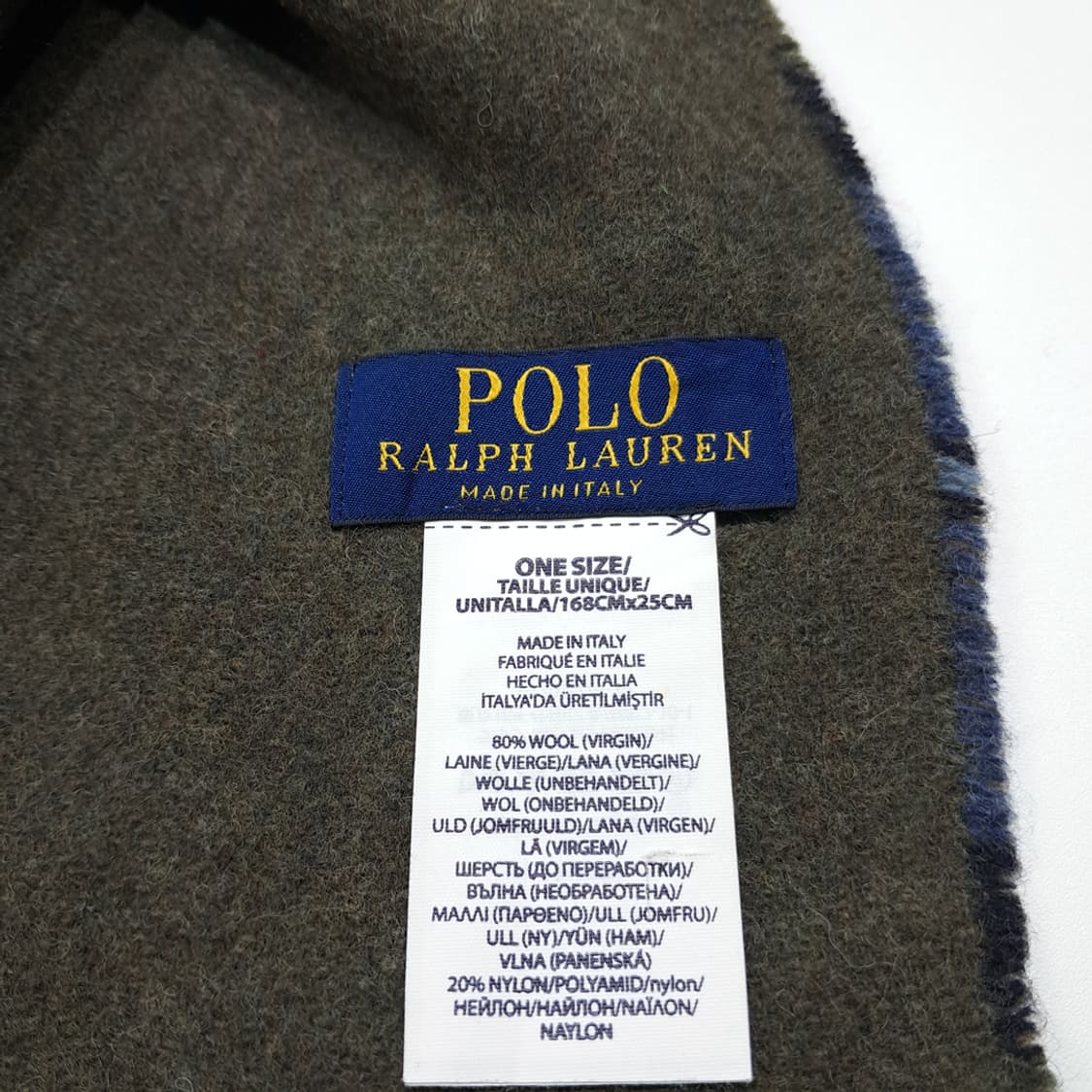 MX331 폴로 랄프로렌 타탄체크 그레이 양면 버진울 목도리 머플러 상품이미지6
