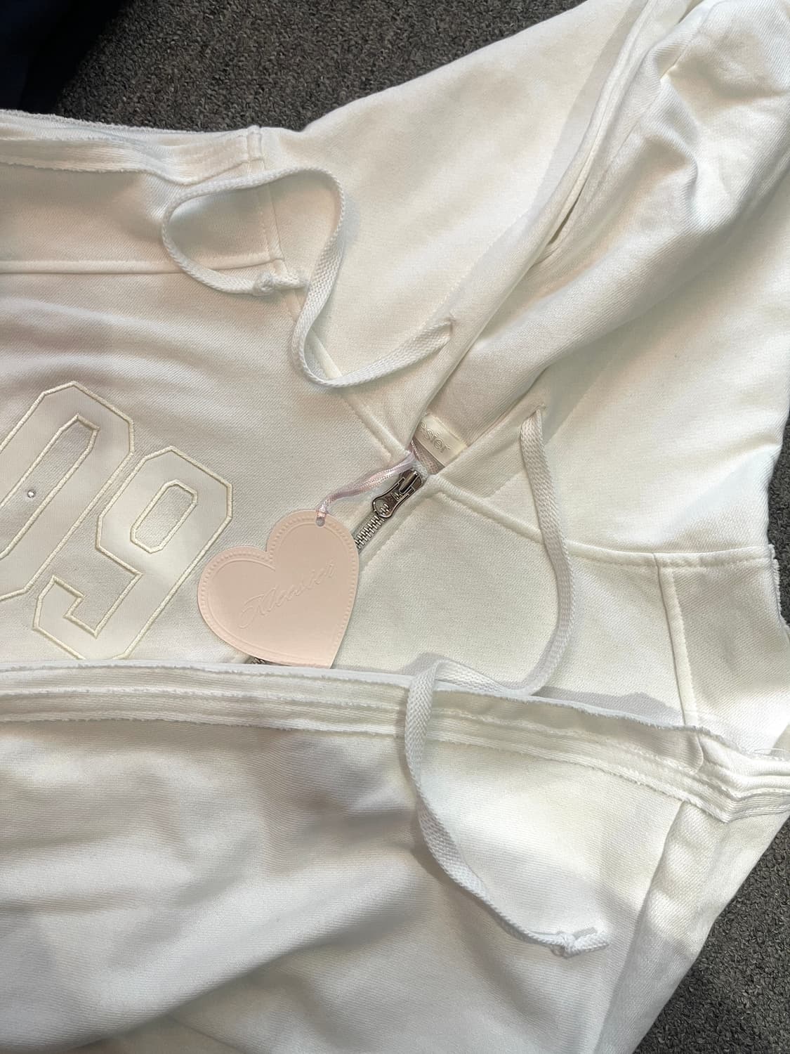 클리시어 09 numbering white 후드집업 택o 상품이미지2