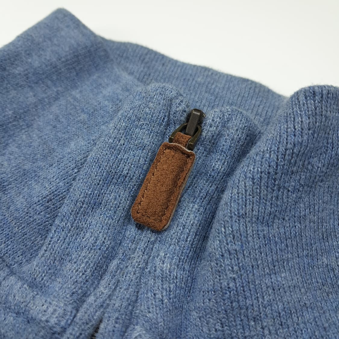 CL786 M 폴로 00s 가죽풀러 라이트블루 하프집업 니트 스웨터 상품이미지5