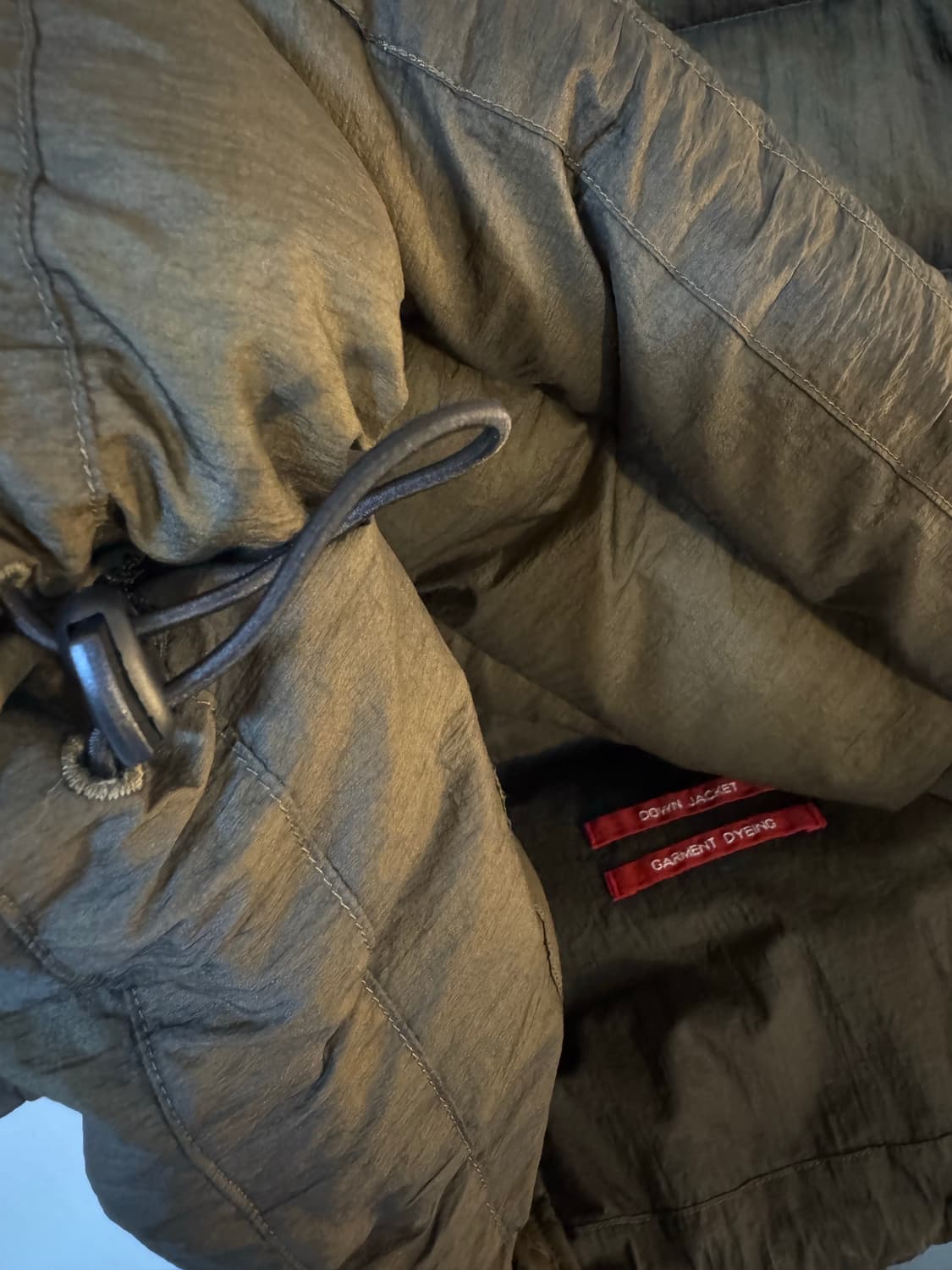 [L]CP컴퍼니 나일론 가먼트 다운 패딩 자켓 카키 상품이미지4