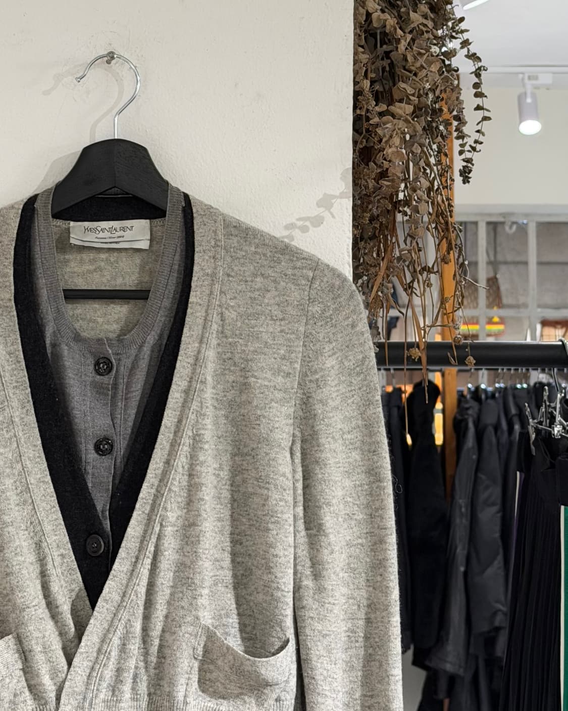 이브 생로랑 그레이 fw08 브이넥 레이어드 가디건 상품이미지3