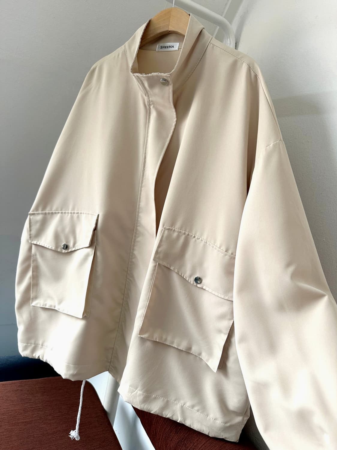 Light poly wide design mid parka 상품이미지1