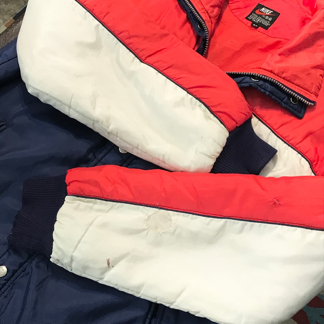 80s 나이키 레드 컬러링 푸퍼 패딩 점퍼 남성 110 사이즈  상품이미지7