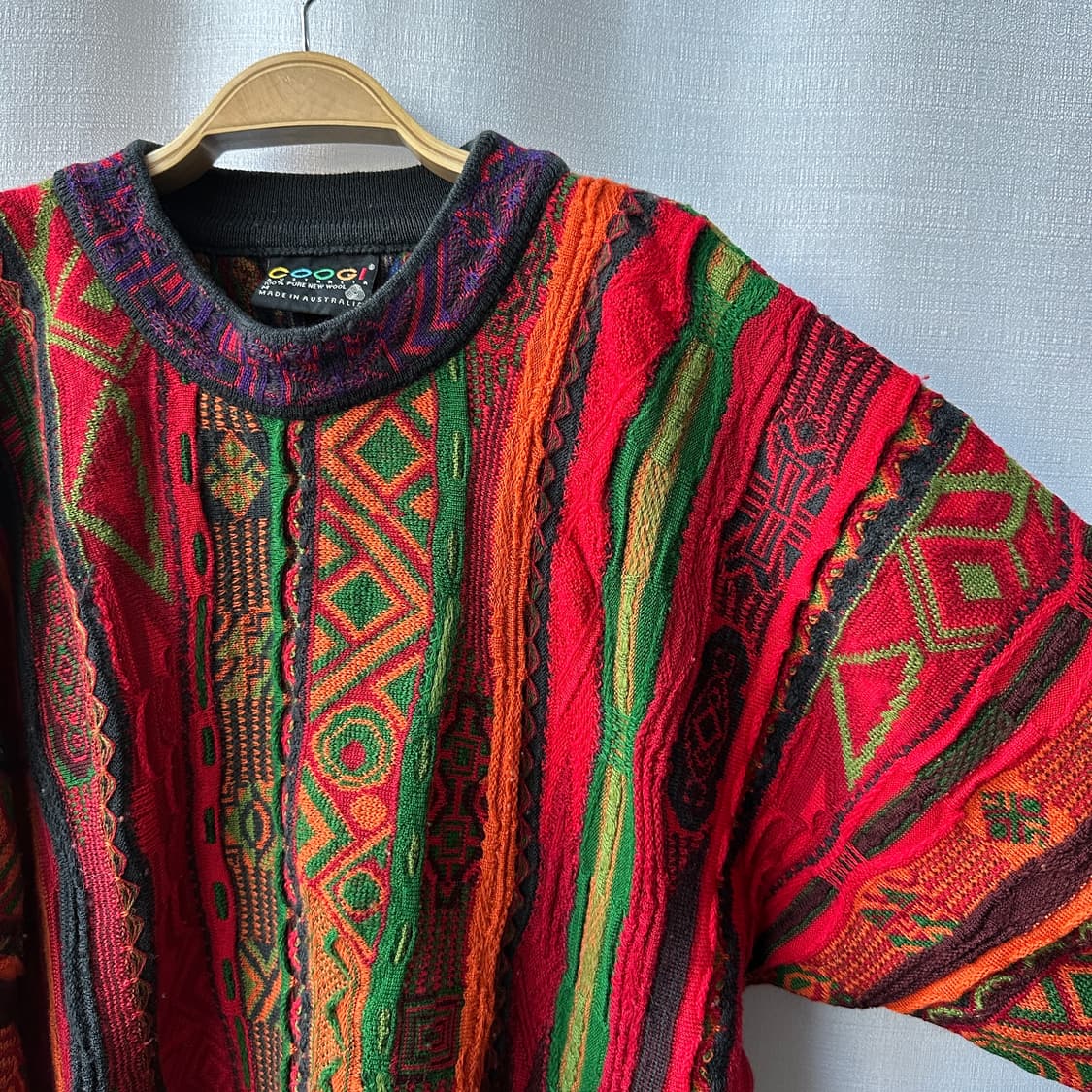 쿠지 COOGI 퓨어 뉴 울 에스닉 패턴 니트 M 상품이미지2