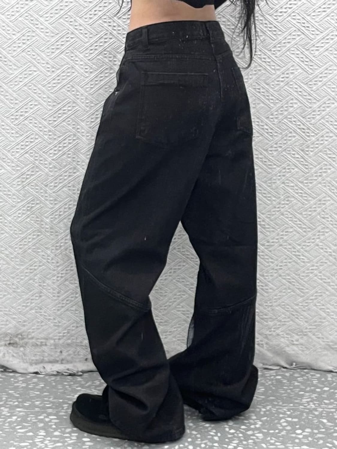 언유즈드랩 스트릿펑크 절개라인 버튼업 데님팬츠 L C09028 상품이미지2